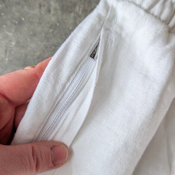 Athleta Retreat High Rise Ankle Linen Pant White medium - Picture 4 of 9